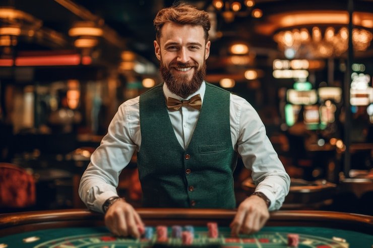 akar Red Tiger blackjack on mobile phone in portrait mode